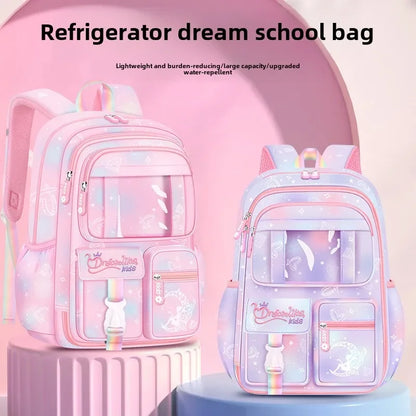 Pink Princess Schoolbag Students Large Capacity