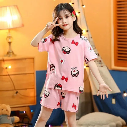 Baby Kids Cotton Cartoon Cat Pajamas Sets