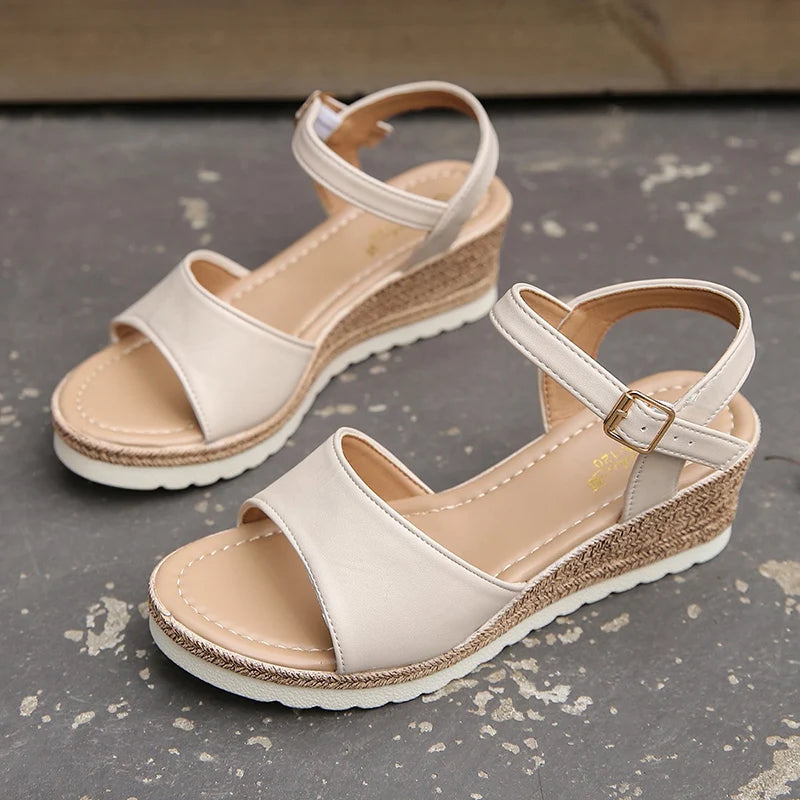 Lightweidght Wedge Ankle Strap Platform Thick Sole Non Slip Sandals
