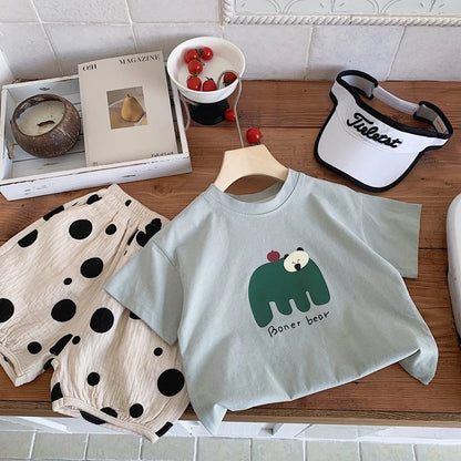 Printed Cartoon Short Sleeve Tops Tees Wear Casual T-shirt