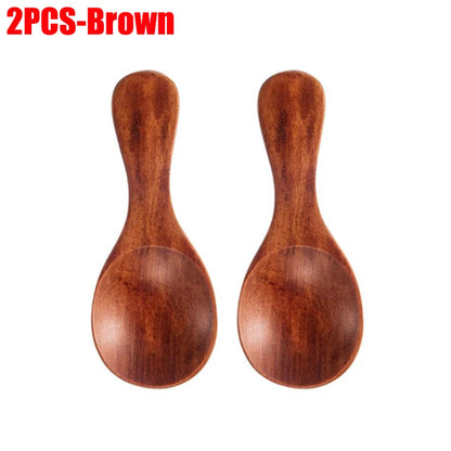 1-10PCS Mini Natural Wooden Spoons