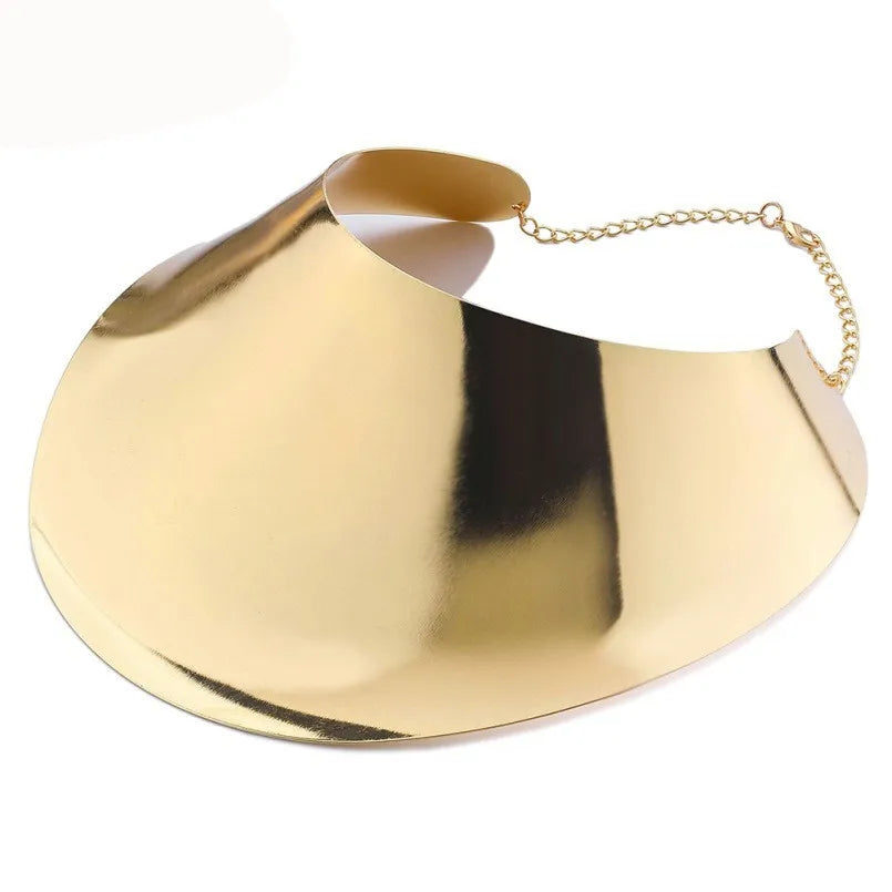 African Choker Neck Chain Collar Punk Exaggerated Gold Color Metal Necklace