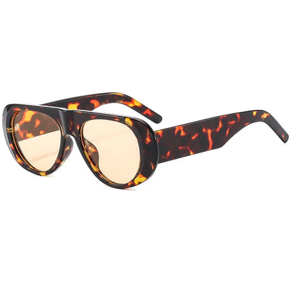 Vintage Big Frame Ellipse Square Sunglasses