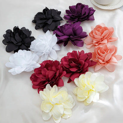 Exaggerated Big Silks Satins Flower Stud Earrings