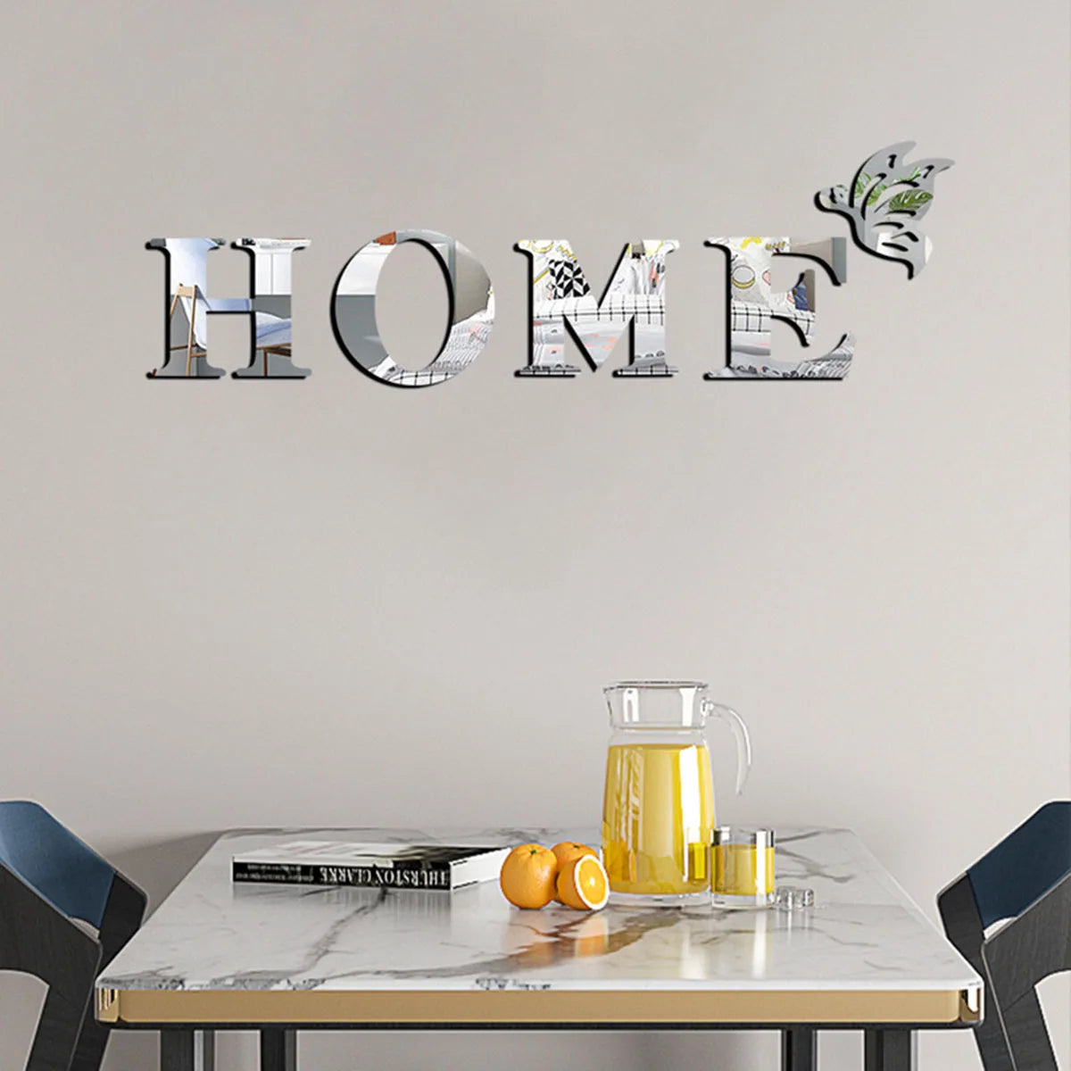 HOME Logo 3D Mirror Wall Sticker Decoration