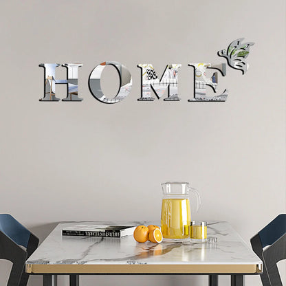 HOME Logo 3D Mirror Wall Sticker Decoration
