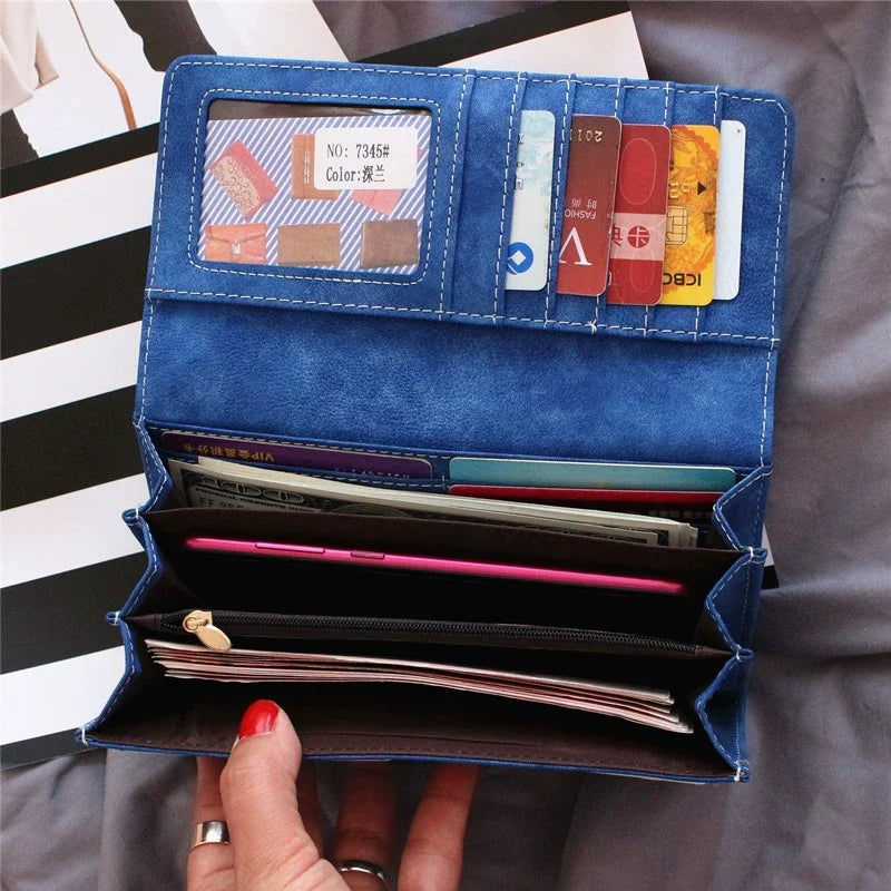 Long Wallet PU Leather Large Capacity Blocking Clutch