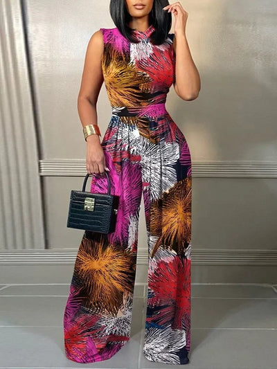 Wide Leg Long Sleeveless Bodysuits Jumpsuits Trousers