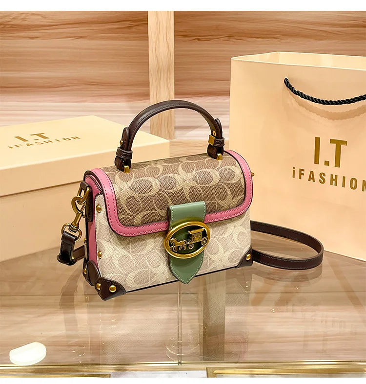 Small crossbody portable box bag