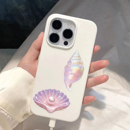 50pcs Cartoon Shell Graffiti PET Stickers Conch Pearl DIY Decorative