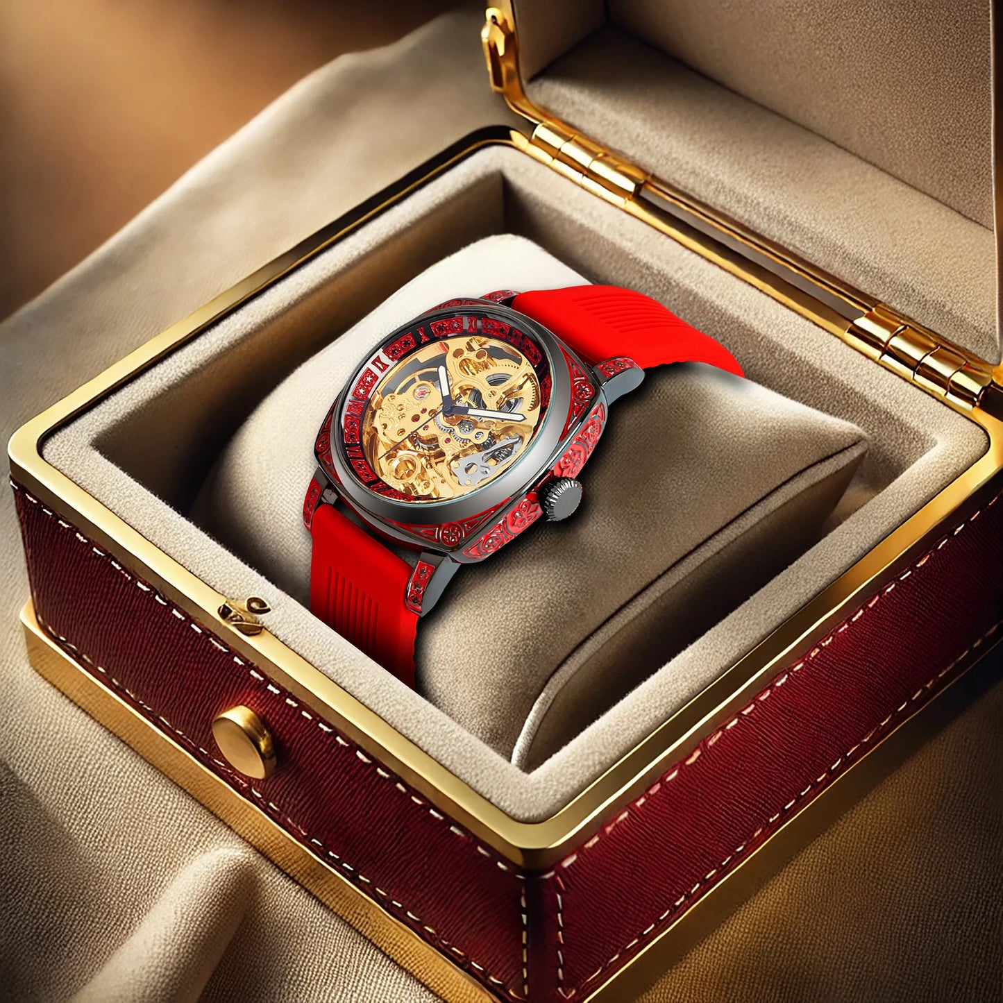 DANA golden carved flowers watch