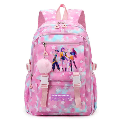 KPop Demon Hunters Print Student Backpack Large Capacity Schoolbag