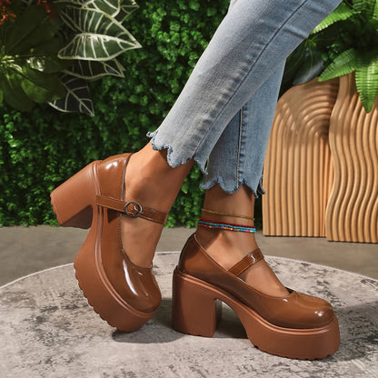 High Heels Mary Jane Chunky Shoes