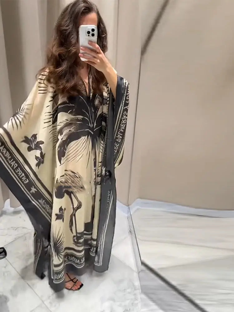 Loose O-neck Full Sleeve Pleated Dress F