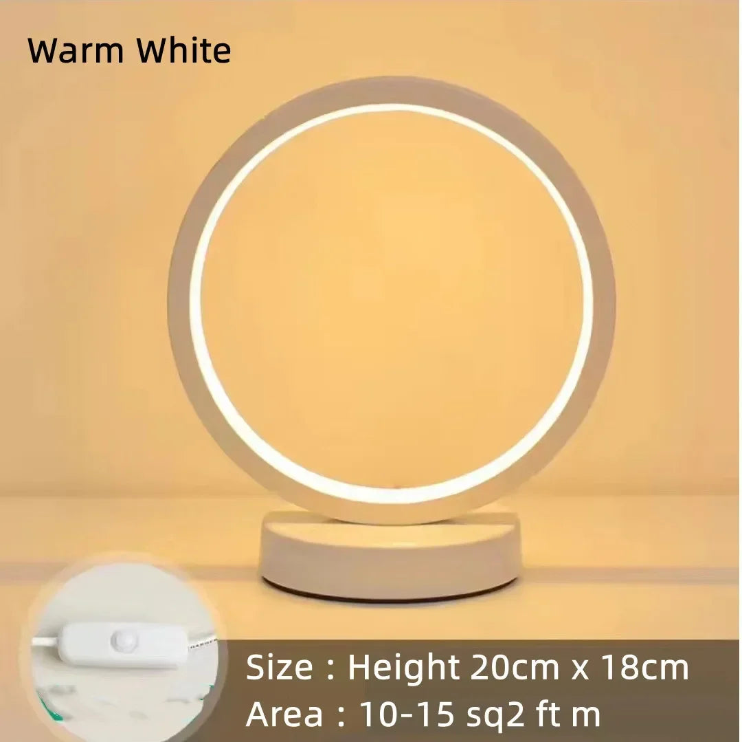 20CM LED Simple Circular Ring Table Lamp