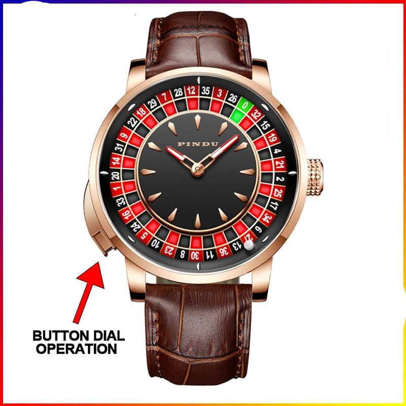 Russian Roulette Game 46MM Mechanical Sapphire Mirror Diamond Dial Watch