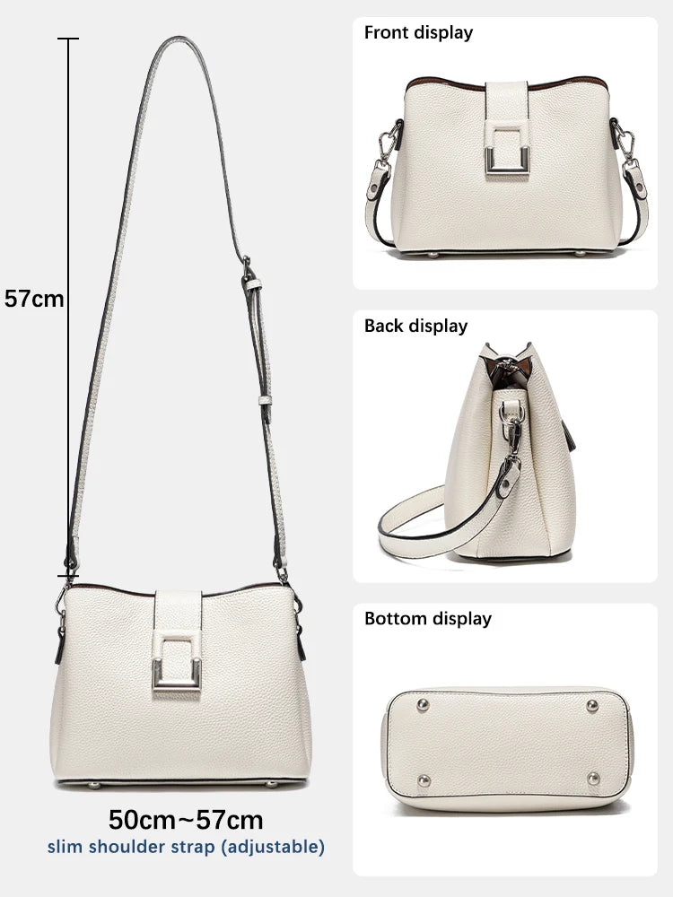 Genuine Leather Noble Shopper Shoulder Large Bucket Bag