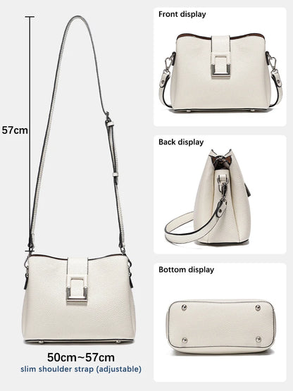 Genuine Leather Noble Shopper Shoulder Large Bucket Bag