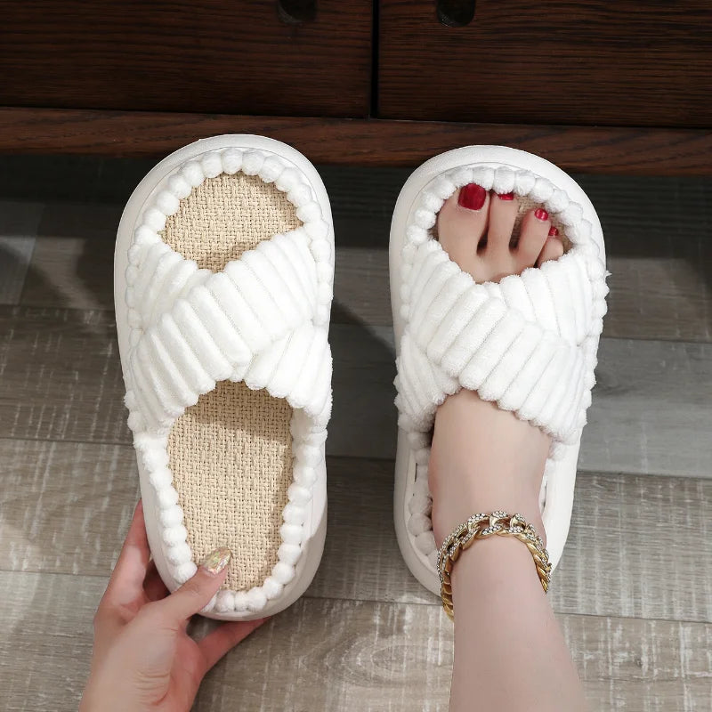 Home Open-Toe Cross Slippers