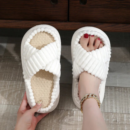 Home Open-Toe Cross Slippers