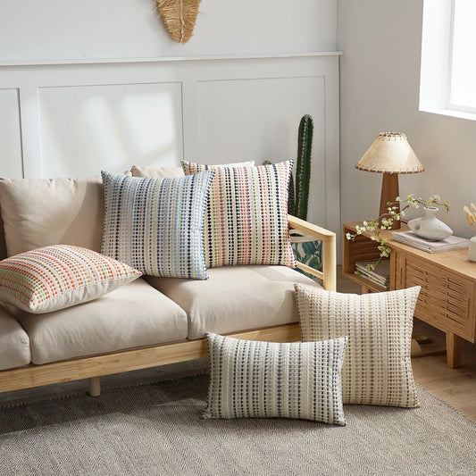 Modern Nordic style yarn-dyed polka dot pillow case