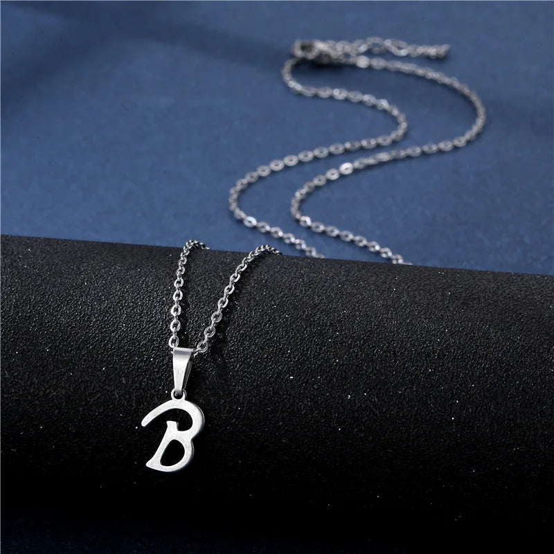 Letter Stainless Steel Letter Glossy Choker Necklaces