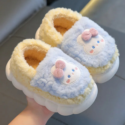 Cute Cartoon Winter Plush Toddler Non-slip Cotton 1-10 Years Slippers