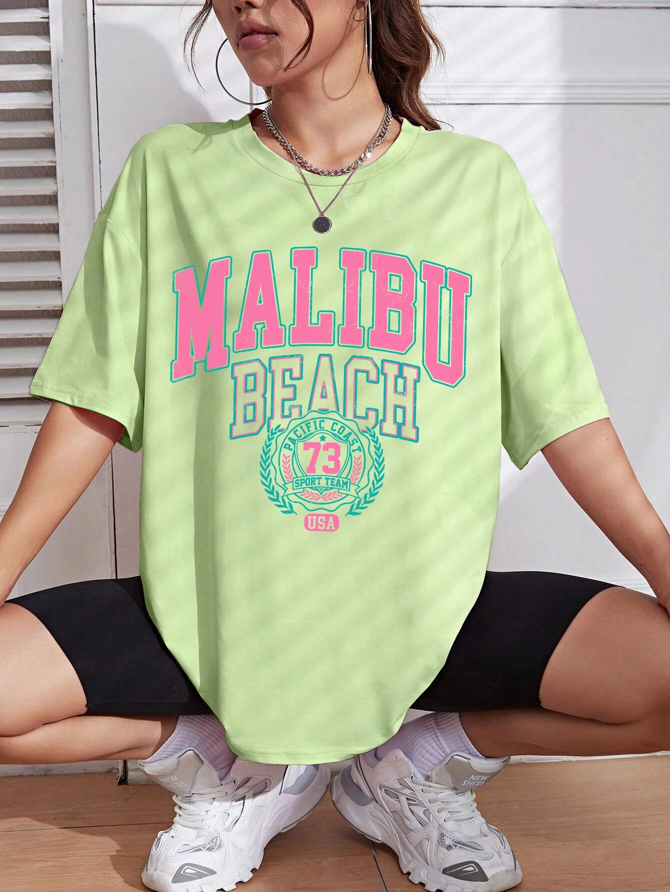 Malibu Beach Letter Street Casual T-shirt
