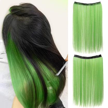 20 Inch Long Synthetic Straight Clip-In Hair Extensions