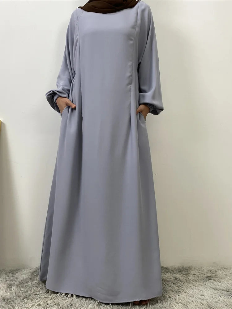 Muslim Front Zippers Abaya Dress
