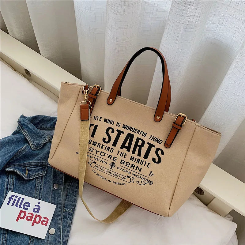 Canvas Large Capacity Shoulder Bag