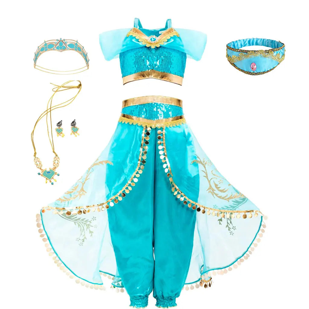Aladding and the Magic Lamp Jasmine Fairy Costume Cosplay Dress