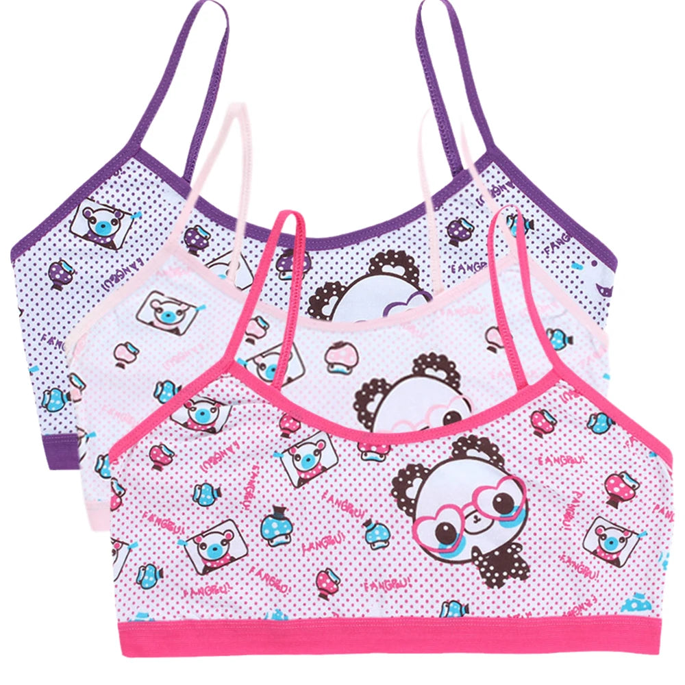 Teenage Girls Vest Bras Cartoon Panda Underwear