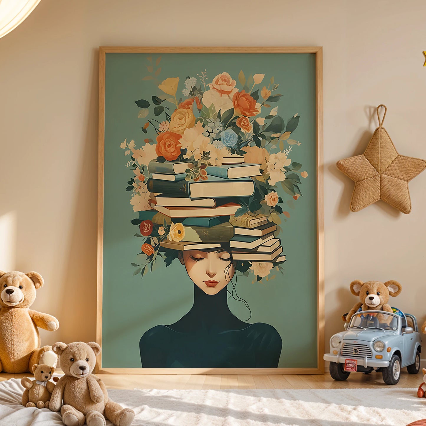 Readers Of The Flower Crown Wall Art Prints Canvas Painting Poster
