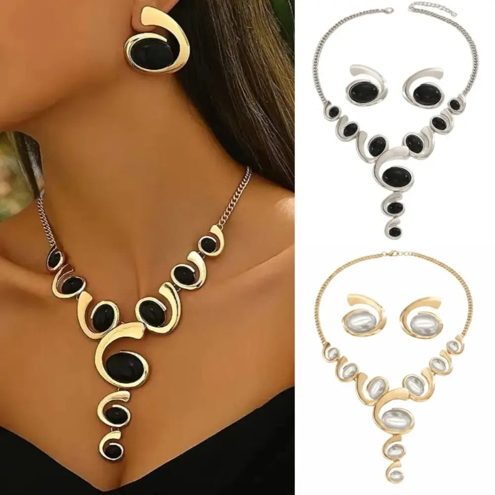 3Pcs/Set Geometric Jewelry Elegant Vintage Bohemian Spiral Snail Coil Set