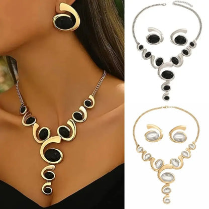 3Pcs/Set Geometric Jewelry Elegant Vintage Bohemian Spiral Snail Coil Set
