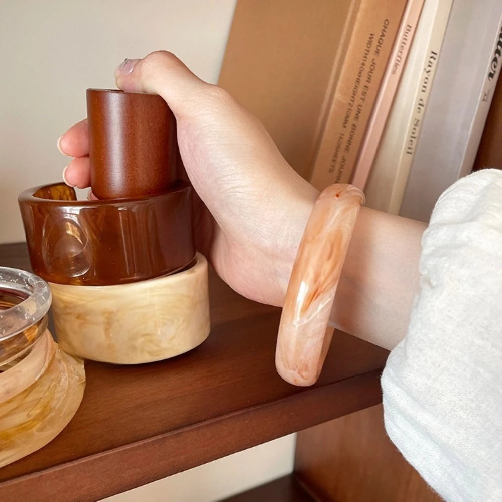 Geometry Wide-edge Dark Grain Bracelets