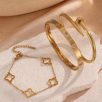 DANA 3PCS French Lucky Clover Bracelet