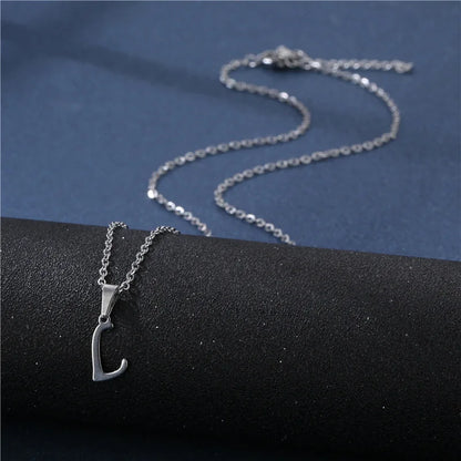 Letter Stainless Steel Letter Glossy Choker Necklaces