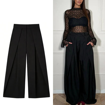 Black Baggy Wide Leg Pants