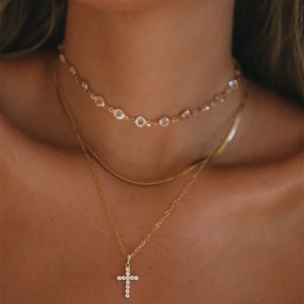 Vintage Punk Gold-plate Thick Chain Head Portrait Coin Pendant Necklace