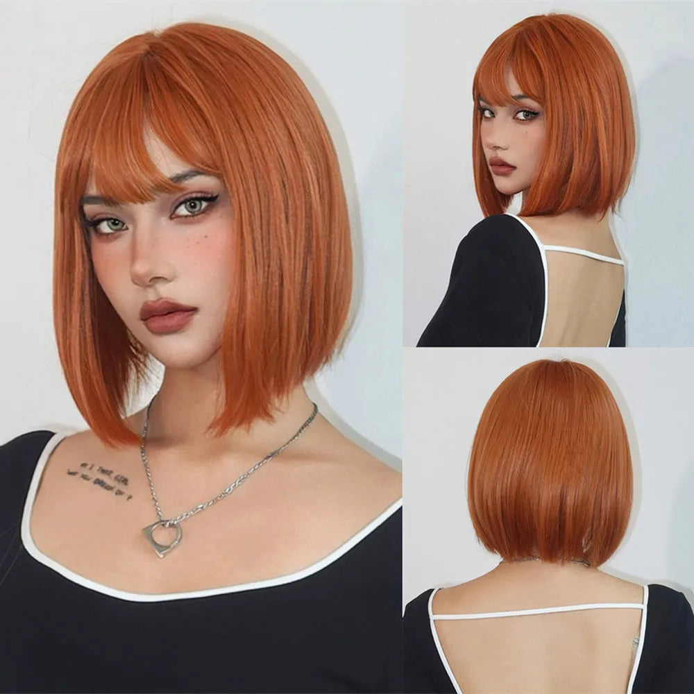 Straight Short Highlights Blonde Hair Wig