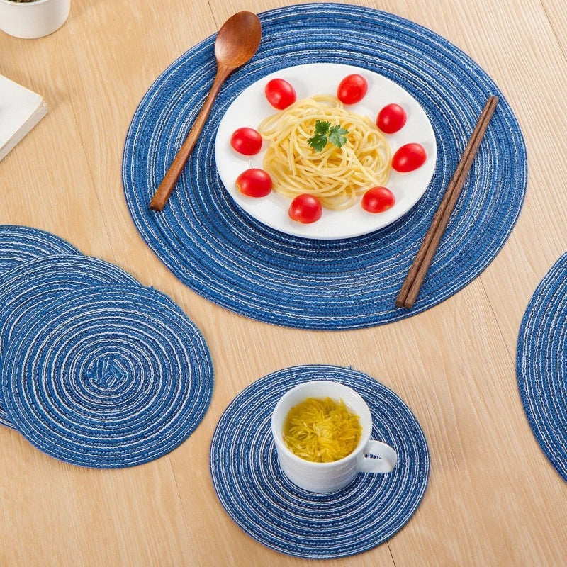 Imitation Cotton Yarn Placemat Round Woven Dish Mat