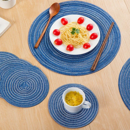 Imitation Cotton Yarn Placemat Round Woven Dish Mat