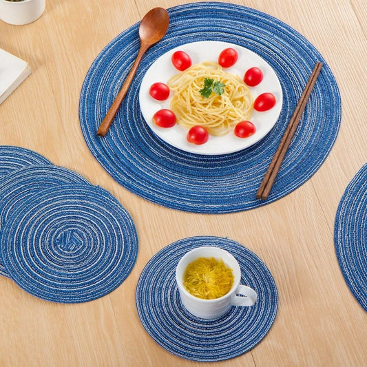 Imitation Cotton Yarn Placemat Round Woven Dish Mat