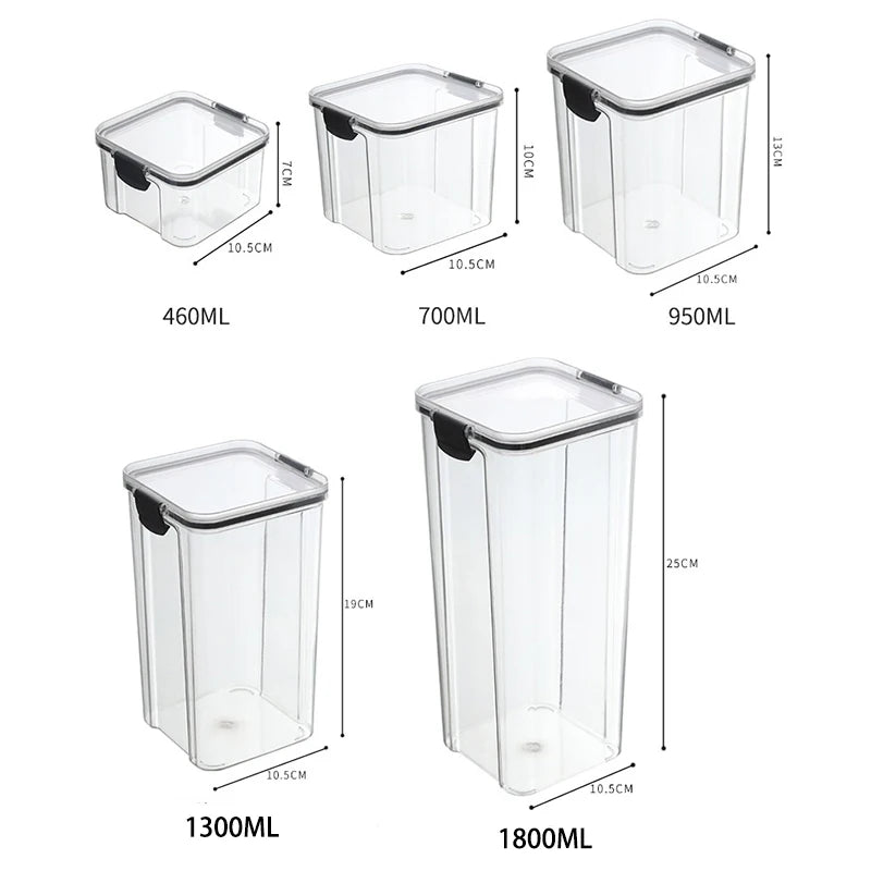 5Pcs Sets Sealed Jar Food Storage Box