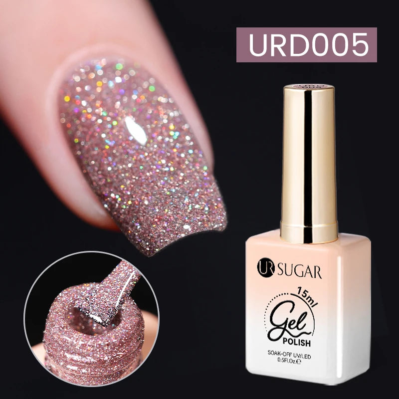 15ml Sliver Reflective Nail Gel Polish Shining Glitter