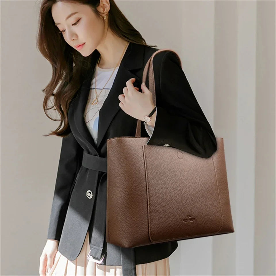 Genuine Soft Pu Leather Hand Luxury Tote Bag