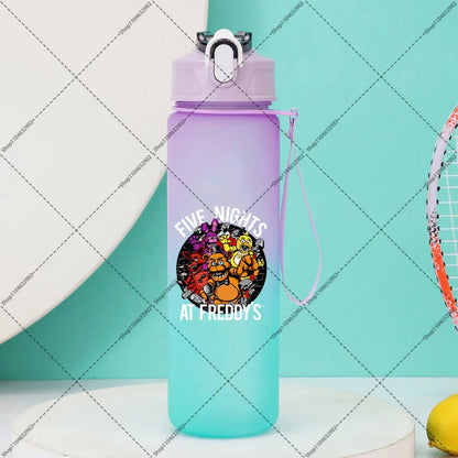 750ml FNAF Water Bottle with Straw Five Nights At Freddys Cartoon Anime