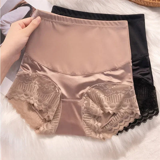 Sexy Lace Ice Silk High Waist Underwear Lingerie